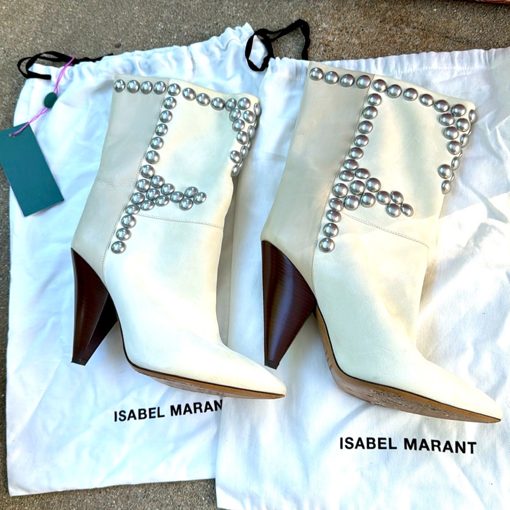 Isabel Marant leather suede studded booties size 41